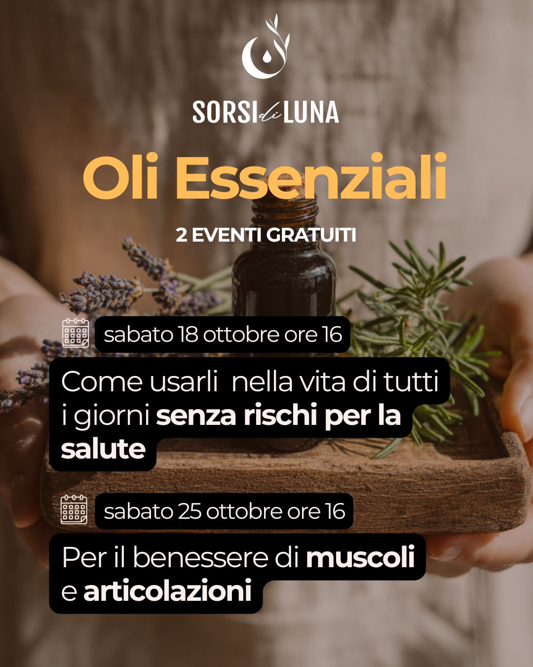 Oli essenziali: due eventi gratuiti a ottobre!